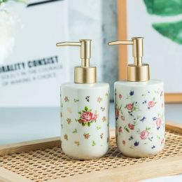 American Ceramic Bathroom Hand Sanitizer Bottle Soap Dispenser Luxury Home Hotel Soap Pump Dispenser 300ml Shampoo Dispenser