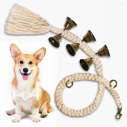 Dog Collars Doorbell Trainer Pet Handwoven Cotton Rope Bell Door Hanging Cat And Toy