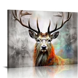 Cabin Deer Wall Decor Hunting Wildlife Canvas Wall Art Rustic Pictures Country Paintings Artwork for Bedroom Living Room Farmhouse Decor