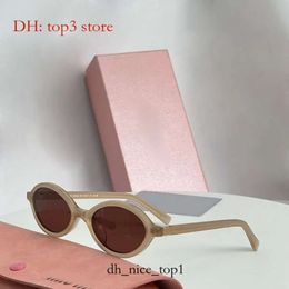 Miumiuu Sunglasses Designer Oval Frame Luxury Sunglasses Womens Anti Radiation Personality Mens Retro Glasses Plate High Grade High Value Top 5739