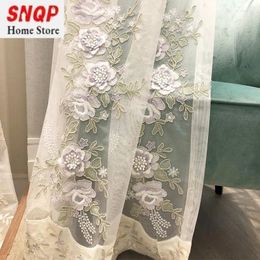 Curtain European-style Luxury Embroidered Window Screen Living Room Dining Bedroom Balcony Custom Tulle Fresh And Elegant