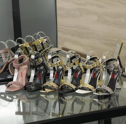 Sandali della catena di orologi Donna lussuosa Sandalo Bal Sandal High Hell High 9cm Orologio Orologio Sandals1775192
