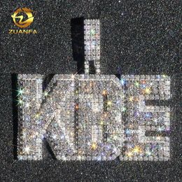 Custom Necklace Charm Sier Vvs Moissanite Hip Hop Iced Out Letter Fine Jewellery Pendant