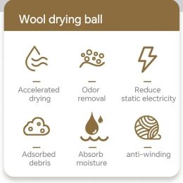 1-6PCS Wool Dryer Balls Fabric Virgin Reusable Softener Laundry Dry Kit Ball Practical Home Washing Balls Washing Machine Clean