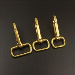 1 piece Solid brass snap hook swivel eye push gate trigger clasp for Leather Craft bag strap belt webbing pet dog leash clip