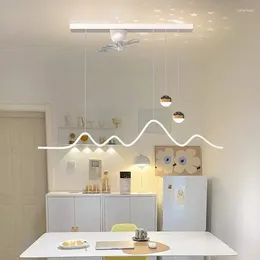 Simple Modern Fan Chandelier Invisible Ceiling Light Living Room Decorative Luxury Luminous Body Lamp Store Switch