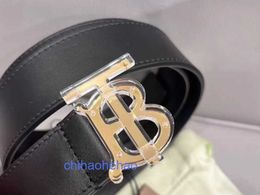 Designer Borbaroy belt fashion buckle genuine leather Black Leather Belt Versatile Mens