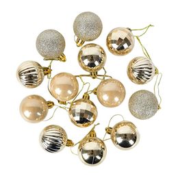 36Pcs Rose Gold Plastic Christmas Balls Ornament 4cm Hang Pendant Ball Indoor New Year Xmas Tree Decor Home Christmas Decoration