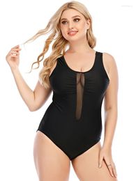 Women's Swimwear 2024 Sexy Plus Size Women One Piece Swimsuit Female Mesh Patchwork Bathing Suits Beachwear Swimming Suit For