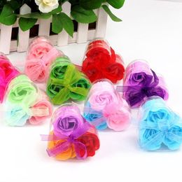 artificial plants 3Pcs Scented Rose Flower Petal Bath Body Soap Wedding Party Gift flowers home decoration flores artificial1 278O