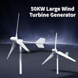 50KW 50000W 110V 220V 380V 96V 3 Blades Horizontal Wind Turbine Generator Big Windmill Home Use Wind Charger Controller No Noise
