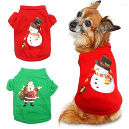 Dog Apparel Christmas Clothes For Small Dogs Snowman Santa Costume Soft Cotton Puppy Shirt Autumn Winter Pet T Chiwawa York Beagle