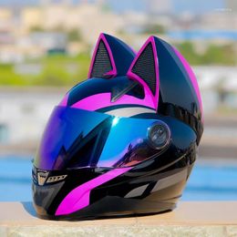 Motorcycle Helmets Full Face Men Motocross Safety Helmet Approved Original NITRINOS Purple Black Women Lovely DOT