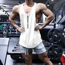 Tank topMen's s New Mens Vertical Fashion Summer Sports Muscle Training Breathable Sleeveless T-shirt Fitness Y240522FIJY