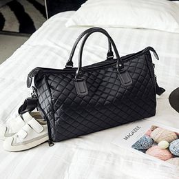 Duffel Bags Mens Fashion Plaid Travel Bag Versatile Women Duffle Weekend Nylon Shoulder Big Handbag Carry On Luggage Black XA763WB 291i