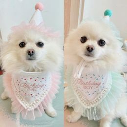 Dog Apparel INS Pet Supplies Birthday Saliva Towel Party Triangle Scarf Cat Cute Lace Bib Accessories
