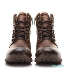 Männer Boots Winter Schnüre -up Vintage Plüsch Halten Sie warme Knöchelschnee Stiefel Männer Schuhe Leder Casual Schuhe Botas Hombre5622163
