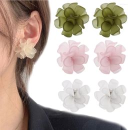 Stud Earrings Korean Sweet Resin Holiday Flower For Women Fashion Elegant Acrylic Party Jewellery