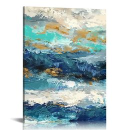 Abstract Blue Wall Art Abstract Lake Water Wall Art the Pictures Print On Modern Artwork Wall Decoration for Home Living Room
