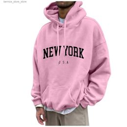 Felpe con cappucci da uomo felpe con cappuccio streetwear con cappuccio di New York stampa autunno inverno donne felpe a manica lunga felpa con cappuccio sfollata Sudadera Mujer Q240528