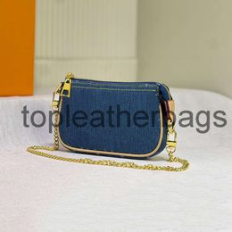 LouiseViution Lvity Leather Lvse Underarm Purse Style Chain Handbag Denim Shoulder Blue New Crossbody Bags Hobo Envelope Shopping Bag Women Han