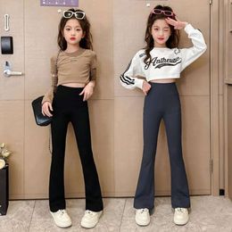 Shark Yoga Flare Pants 2023 New Spring Autumn Versatile Slim Fit Outerwear Teenage Girls Elastic Girls' Leggings L2405
