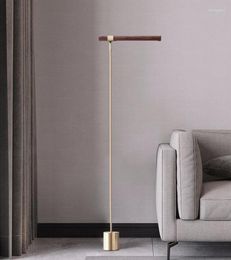 Floor Lamps Linear Wood LED Lamp Modern Minimalist Grain Nordic Living Room Decoration Bedside Vertical Loft7239070