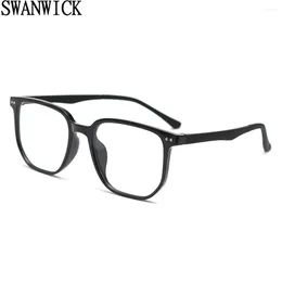 Sunglasses Frames Swanwick Korean Style Tr90 Glasses For Women Ultralight Square Frame Men Accessories Green Brown Male Eyewear