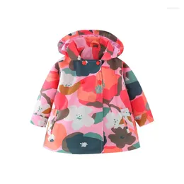 Jackets Spring Autunm Cartoon Printed Girls Outerwear Child Clothes Infant Toddler Kids Hooded Coat For Children's Jacket
