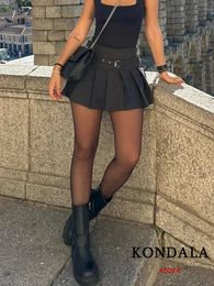 KONDALA Vintage Casual Chic Women Skirt Solid Short Zipper Straight Fashion 2024 Summer Holiday Mini 240520