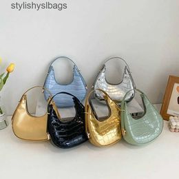 Shoulder Bags Womens Crocodile Bottom Bag PU Fashion Cute Simple Handbag Wallet H240529
