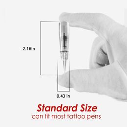 Microblading 0.35 MM 20PCS Eyebrow Lip Tattoo Needle Cartridges Semi Body Permanent Makeup Accessory Push-in Type 1P