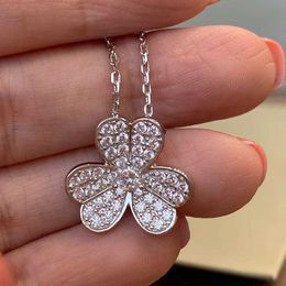 Bulgarly Necklace Classic Charm Design for lovers New Lucky Diamond Clover with 18k Rose Gold Petals Women 12TF