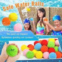 30Pcs Water Soaker Balls Reusable Sponge Water Balloons Cotton Splash Toys for Pool Beach Outdoor Summer Swimming Games Toy 240507