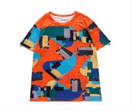 2021 tops 100cotton fashion shirt comfortable beach designe mens Tshirt precision abstract art contrast color womens t shirts Si7814870