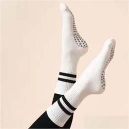 Sports Socks Pilates Stockings Alx Non-Slip Yoga Cotton Womens Mid-Tube Piles Plus Thick Terry Al Drop Delivery Outdoors Athletic Outd Otbsi