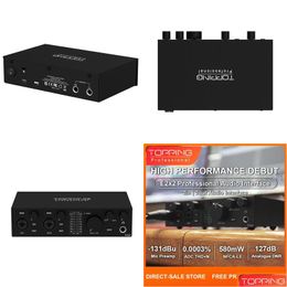 Other A/V Accessories Converter Top E2X2 Professional O Interface Computer Phone Singing Live Streaming Sound Card Recording Mixing Ot4Sm