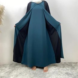 Ethnic Clothing Dubai Patchwork Abaya Muslim Dress Women Eid Ramadan Islamic Turkey Arabic Robe Musulman Kaftan Jalabiya Caftan Casual