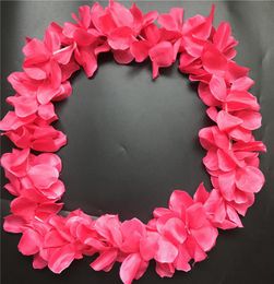 10pcs Hawaiian Leis Jumbo Necklaces Festive Party Garland Silk Flower Hawaii leis Fancy Dress Party Hawaii Beach Fun4081375