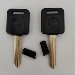 10PCS Black logo Replacement Fob Key Shell Case Fit For Nissan Maxima Frontier 350Z Blade No Chip NSN14 Blade Car Key Case