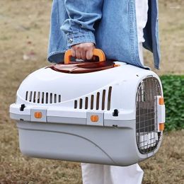 Cat Carriers Carry-on Pet Carrier For Cats Bag Transporte Cage Iron Net Puss Dog Travel Luggage Ventilate Space Handbag