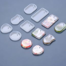 6pcs Crystal Gem Stone Silicone Mould DIY Earrings Necklace Pendant Epoxy Mould Jewellery Making Tools Supplies Handmade Crafts