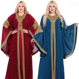 Ethnic Clothing Dubai Gown Eid Muslim Abaya Islamic Kaftan Arab Women Loose Robe Malaysia Morocco Traditional Embroidery Chiffon