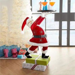 Plates Christmas Decoration Santa Claus Snack Tray Transparent Top For Home Ornaments Year 2024 Festival Props