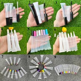 Storage Bottles 10ml 15ml 20ml Empty Lip Soft Tube Squeeze Eyelash Clear Plastic Gloss Refillable Cosmetic Container