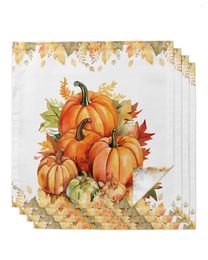 Take Out Containers Thanksgiving Pumpkin Fall Table Napkins Cloth Set Handkerchief Wedding Party Placemat Holiday Banquet Tea