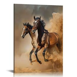 Horse Canvas Wall Art Running Horses Picture Painting Prints Animal Artwork for Home Living Room Bedroom Decor Ready to Hang