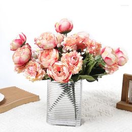 Decorative Flowers Artificial Peony Silk Bouquet Table Decoration & Accessories Outdoor Solid Colour Gardens Decor Items With