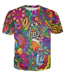 Summer Style Men Women Short Sleeve shirt Psychedelic 3d Digital Print TShirts for Tees Shirts Loose Casual Tees Tops R01418026757