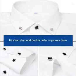 Men's Dress Shirts Slim Fit Long Sleeve Male Shirt Korean Business Casual Formal Clothes White Solid Thin Cotton Mens Fashion Clothing